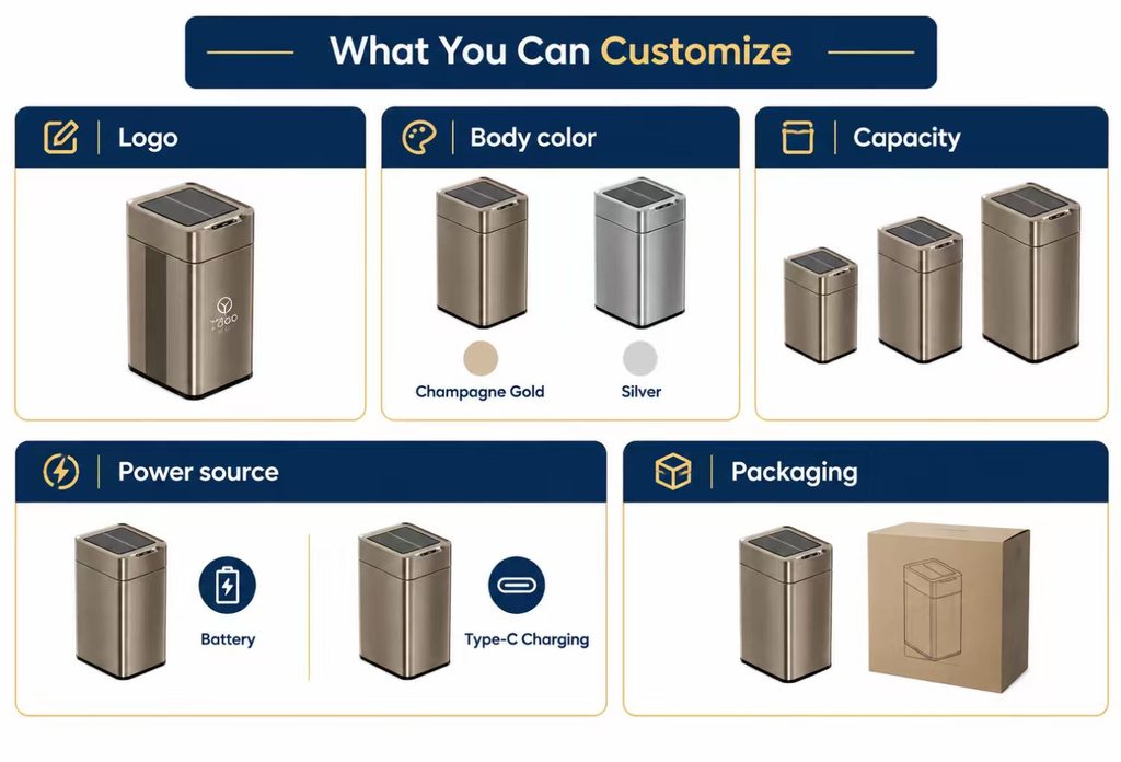 smart trash can customization options