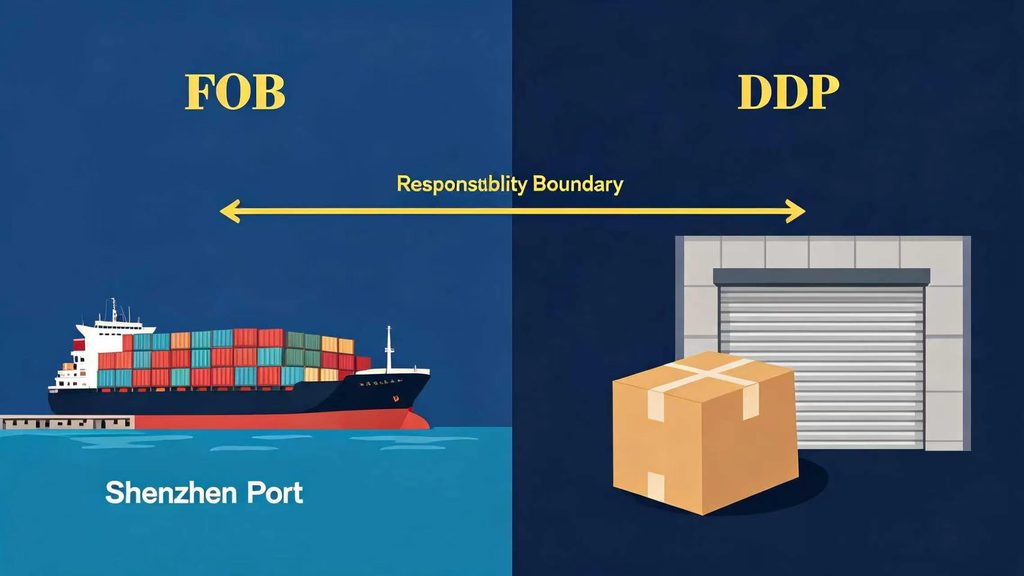 DDP vs FOB trash can import duties responsibility comparison